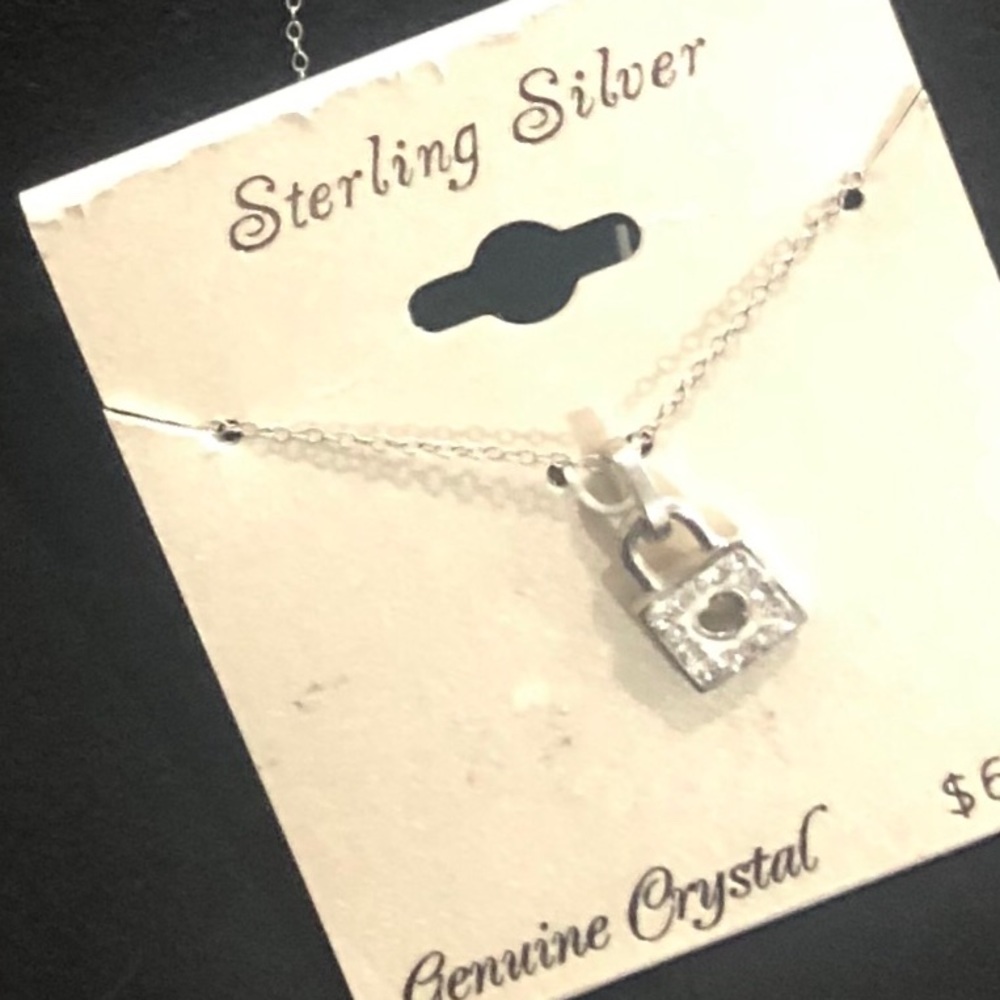 Sterling silver chain with genuine crystal charm